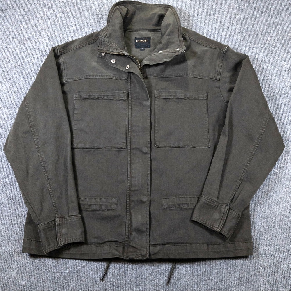Liverpool Los Angeles Utility Womens M Dark Olive Green Anorak Zip Up Jacket